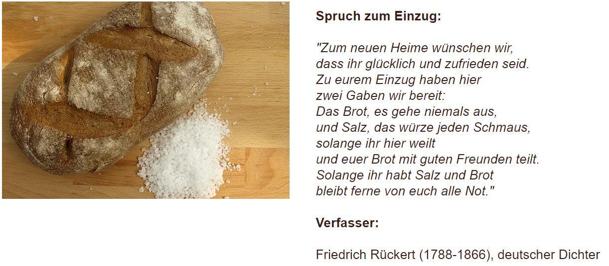 Und hochzeit gedicht brot salz Brot und