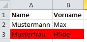 Tabellen vergleichen - Tabelle 1