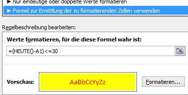 Bedingte Formatierung 3