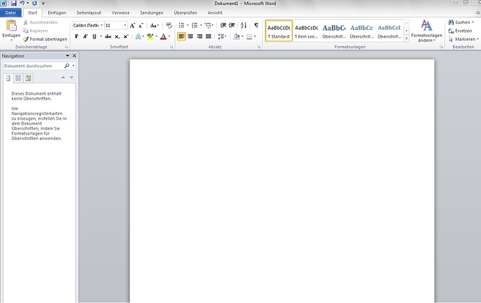 Screenshot Word
