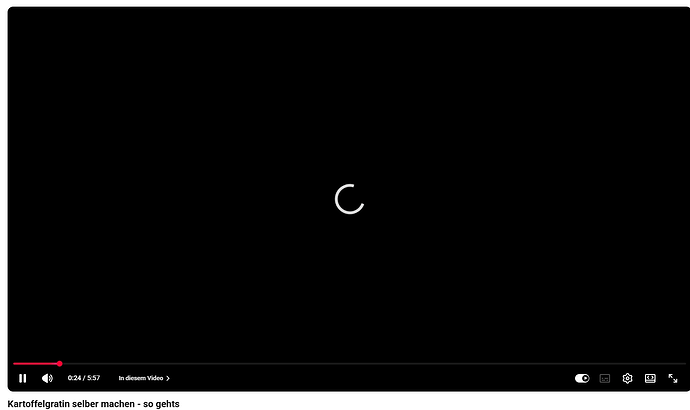 Aufgehängter Video You Tube