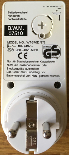 Wochentags-Schaltuhr WT-370D - Rückansicht