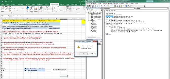 Excel kunden einselen