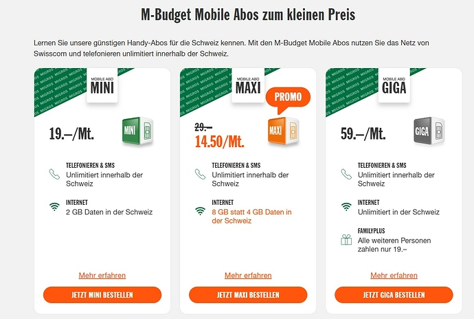 Migros Handy Abos