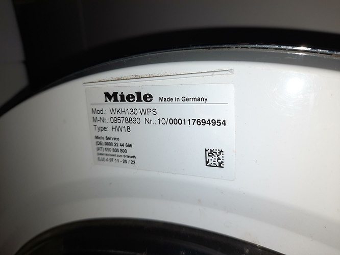 Miele Typenschild 20231118_105730