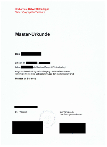 Master Urkunde