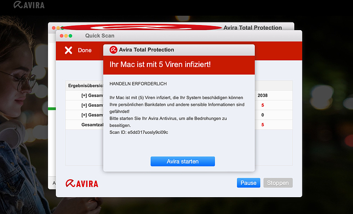 Avira Website warning