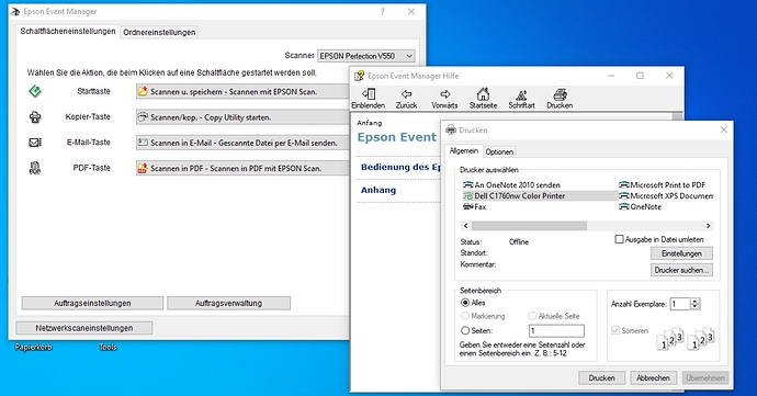 Epson Event Manager zum Drucker
