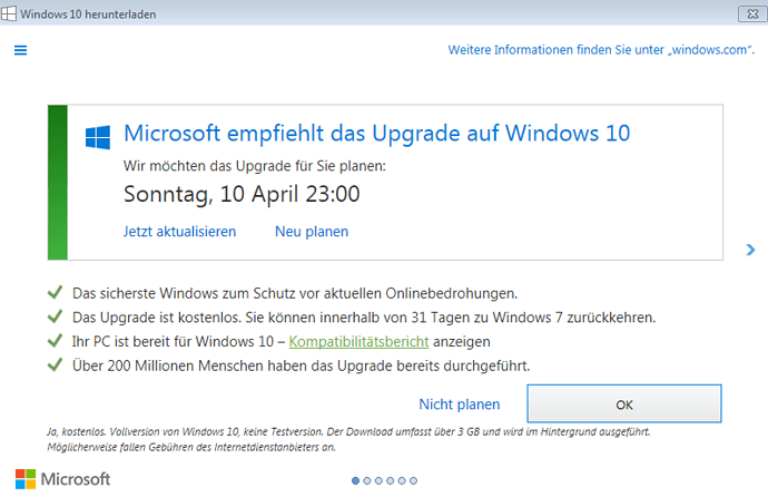 Windows upgrade