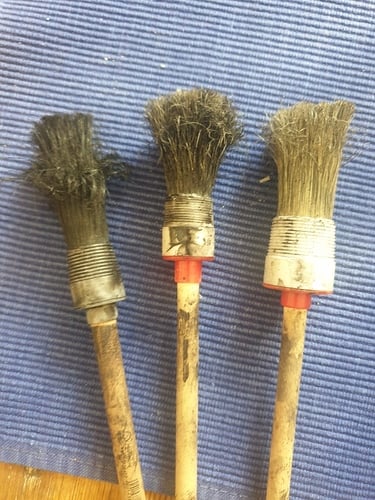 aufgesplissene Pinsel