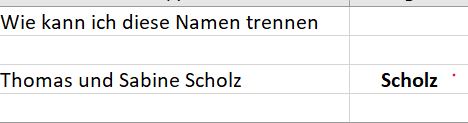 Namen trennen